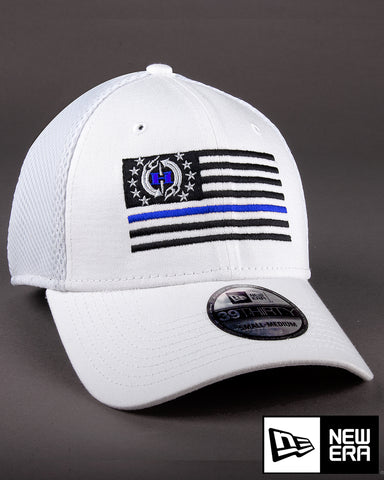 Image of H76 Blue Bar First Responder USA Flag on Stretch Mesh