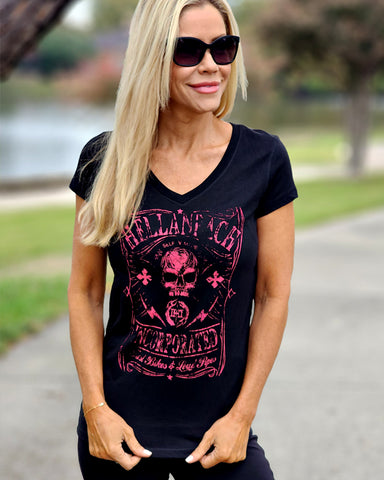 Image of Fast Bikes on Bella V-Neck Tee