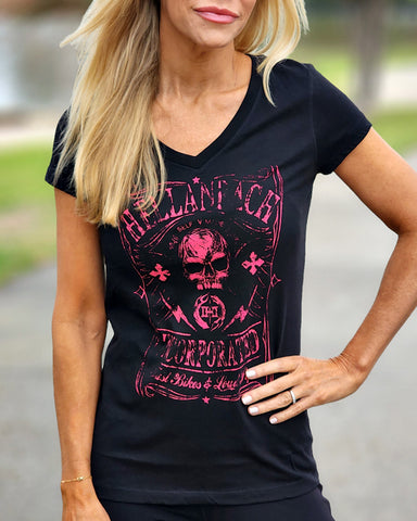 Image of Fast Bikes on Bella V-Neck Tee