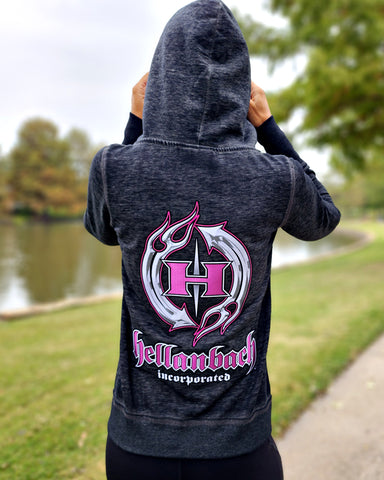 Image of Zen 3D Fuchsia Patch Full-Zip Up Hoodie