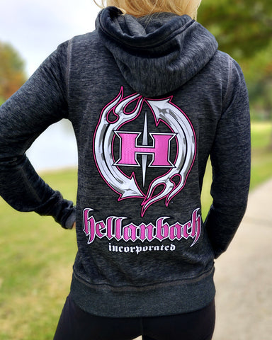 Image of Zen 3D Fuchsia Patch Full-Zip Up Hoodie