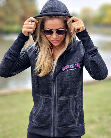 Image of Zen 3D Fuchsia Patch Full-Zip Up Hoodie