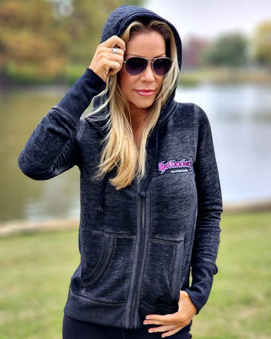 Image of Zen 3D Fuchsia Patch Full-Zip Up Hoodie