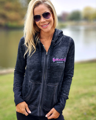 Image of Zen 3D Fuchsia Patch Full-Zip Up Hoodie