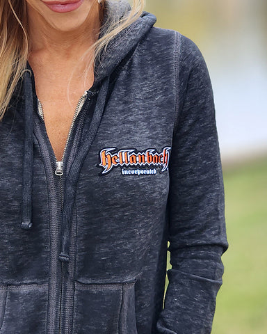 Image of Zen 3D Orange Patch Full-Zip Up Hoodie