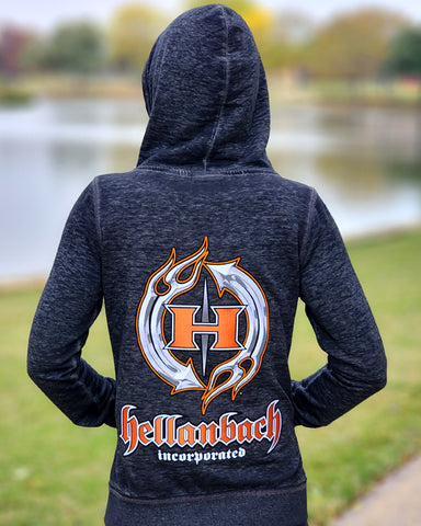 Image of Zen 3D Orange Patch Full-Zip Up Hoodie