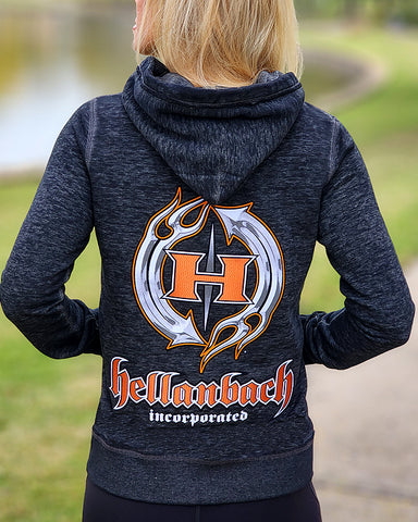 Image of Zen 3D Orange Patch Full-Zip Up Hoodie