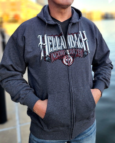 Image of Work Hard Zip Up Hoodie