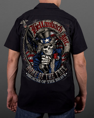 Image of Home of the Free Because of the Brave Work Shirt