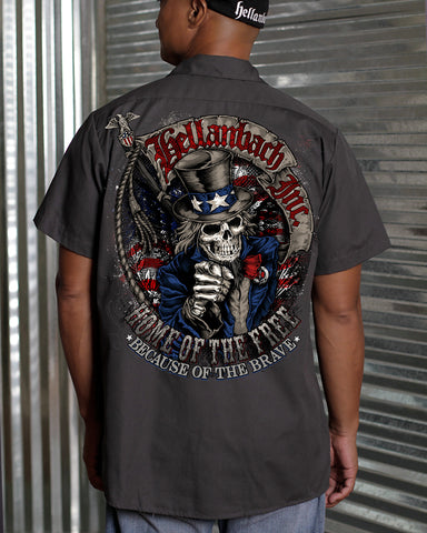 Image of Home of the Free Because of the Brave Work Shirt