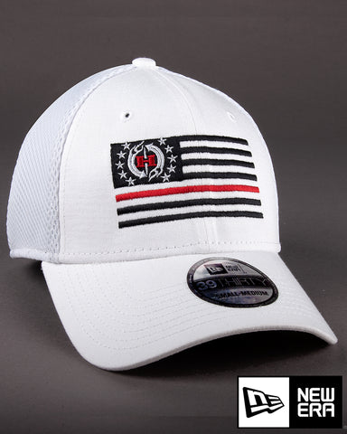 Image of H76 Red Bar First Responder USA Flag on Stretch Mesh