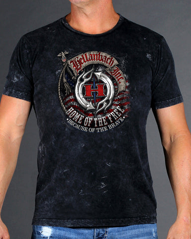 Image of Home of the Free Because of the Brave Mineral Washed T