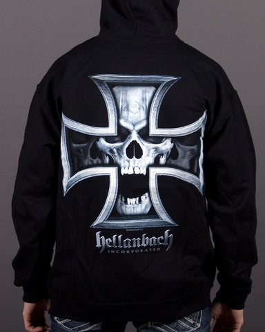 Image of Mens Hoodie - Iron Skull Hooded Pullover