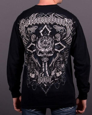 Mens LS T-Shirt - Black Cross Long Sleeve