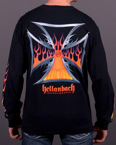Image of Mens LS T-Shirt - Maltese Flames Long Sleeve