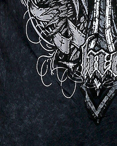 Image of Mens Premium T-Shirt - Black Cross Mineral Washed Premium Shirt