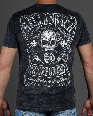 Image of Mens Premium T-Shirt - Fast Bikes & Loud Pipes Mineral Washed Premium Shirt