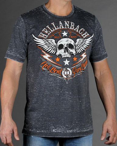 Image of Mens Premium T-Shirt - Hell Bent Mineral Washed Premium Shirt