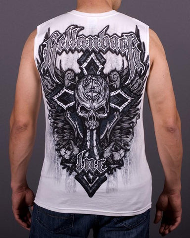 Image of Mens Sleeveless Shirt - Black Cross Sleeveless T