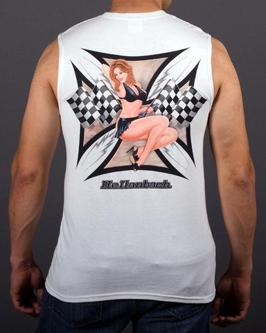 Image of Mens Sleeveless Shirt - Pin Up Girl Sleeveless T
