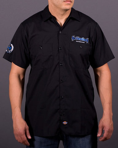 Image of Mens Work Shirt - 3D Work Shirt - Black/Blue