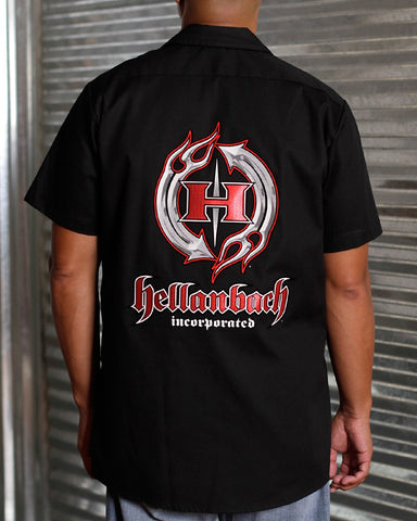 Image of Mens Work Shirt - 3D Work Shirt - Black/Red