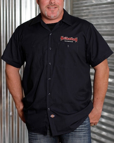 Image of Mens Work Shirt - 3D Work Shirt - Navy Blue/Red