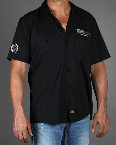 Image of Mens Work Shirt - Black 4D Work Shirt W/Carbon Fiber Pattern
