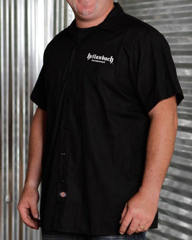 Image of Mens Work Shirt - Iron Skull On Dickies Work Shirt