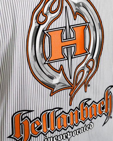 Image of Mens Work Shirt - Pinstripe 3D Work Shirt - Orange