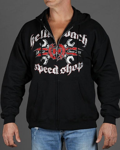 Image of Mens Zip-Up Hoodie - Speed Shop Zip-Up Hoodie