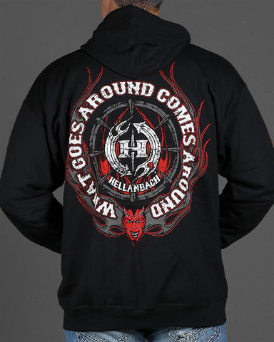 Image of Mens Zip-Up Hoodie - What Goes Around Comes Around Zip-Up Hoodie