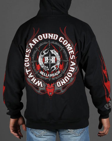 Image of Mens Zip-Up Hoodie - What Goes Around Comes Around Zip-Up Hoodie
