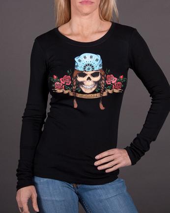 Image of Womens Long Sleeve - Braids Long Sleeve Tee With Crystals