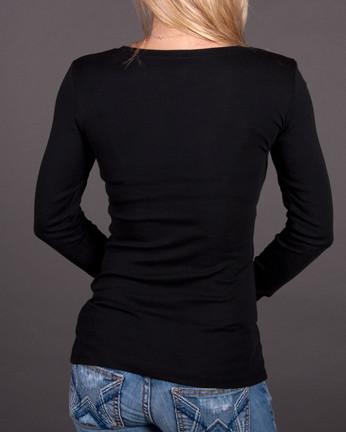 Image of Womens Long Sleeve - Braids Long Sleeve Tee With Crystals