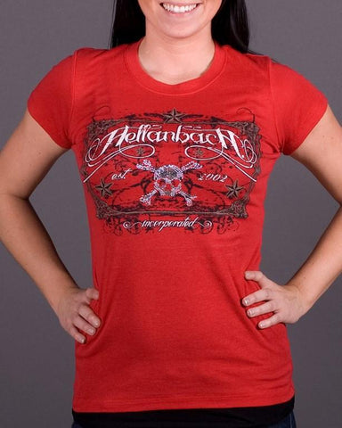 Image of Womens T-Shirt - Crystal Skull Tombstone On Bella Tee