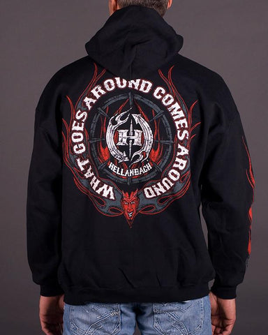 Image of Mens Hoodie - What Goes Around Hooded Pullover