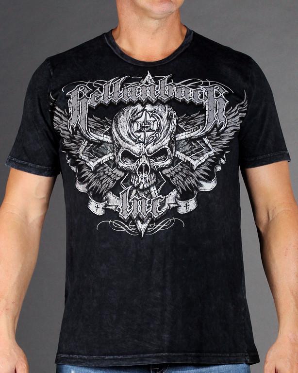 Mens Premium T-Shirt - Black Cross Mineral Washed Premium Shirt