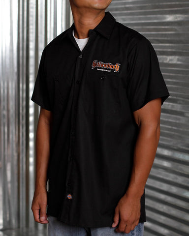 Image of Mens Work Shirt - 3D Work Shirt - Black/Orange