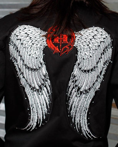 Image of Womens Jacket - Angel Wings Jacket W/ Swarovski Crystals
