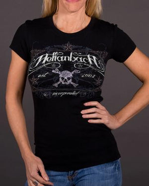 Womens T-Shirt - Crystal Skull Tombstone On Bella Tee